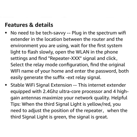 WiFi Extender Signal Booster w/ Ethernet Port & Access Point 1-Tap Setup 2.4GHz - Picture 8 of 10